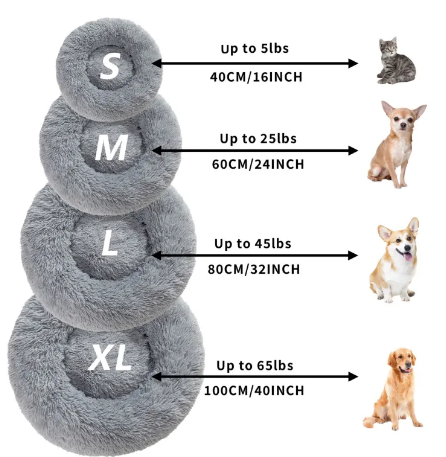 Cozy Curl Donut Dog Bed | Calming Round Pet Bed for Anxious Dogs